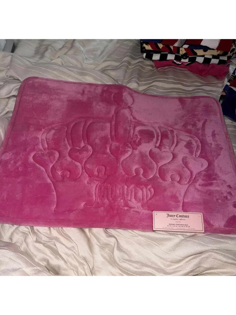 Juicy Couture Memory Foam Bath Mat pink